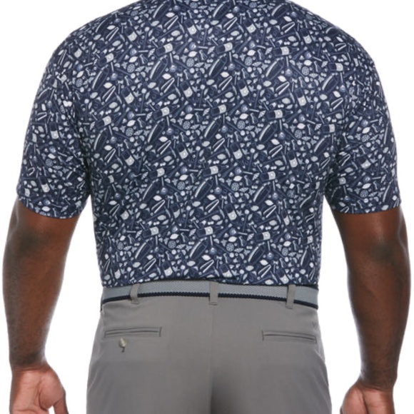 NWT - Callaway Men's All Over Tropical Print Polo Shirt - Picture 4 of 6